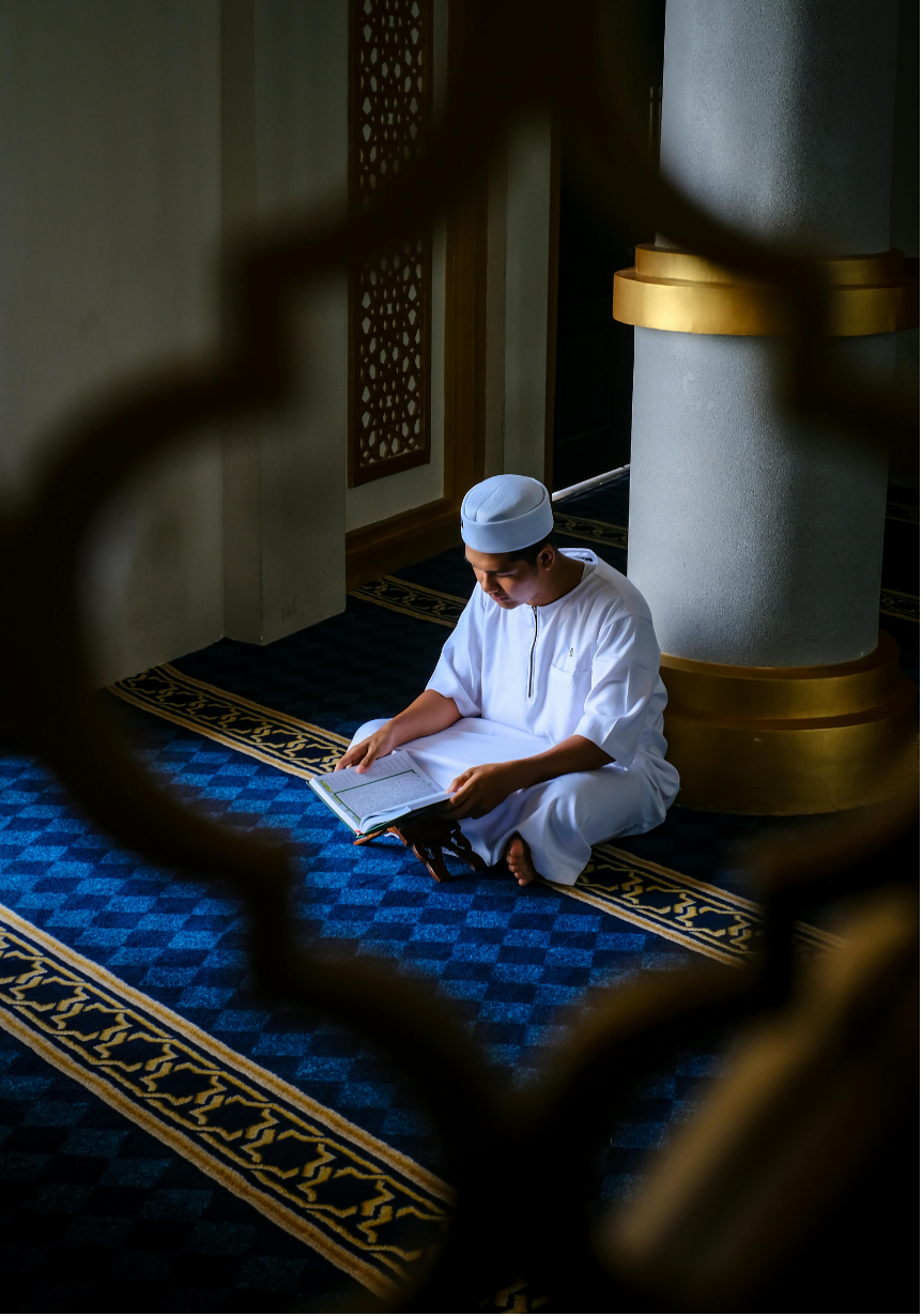 Student Reciting in Mosque